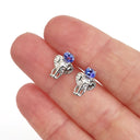 Relief Elephant Tanzanite White Gold Studs