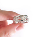 Rhino and Diamond White Gold Ring