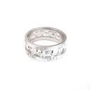 Rhino and Diamond White Gold Ring