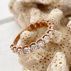 Rose Gold 15 Diamond 3/4 Eternity Band