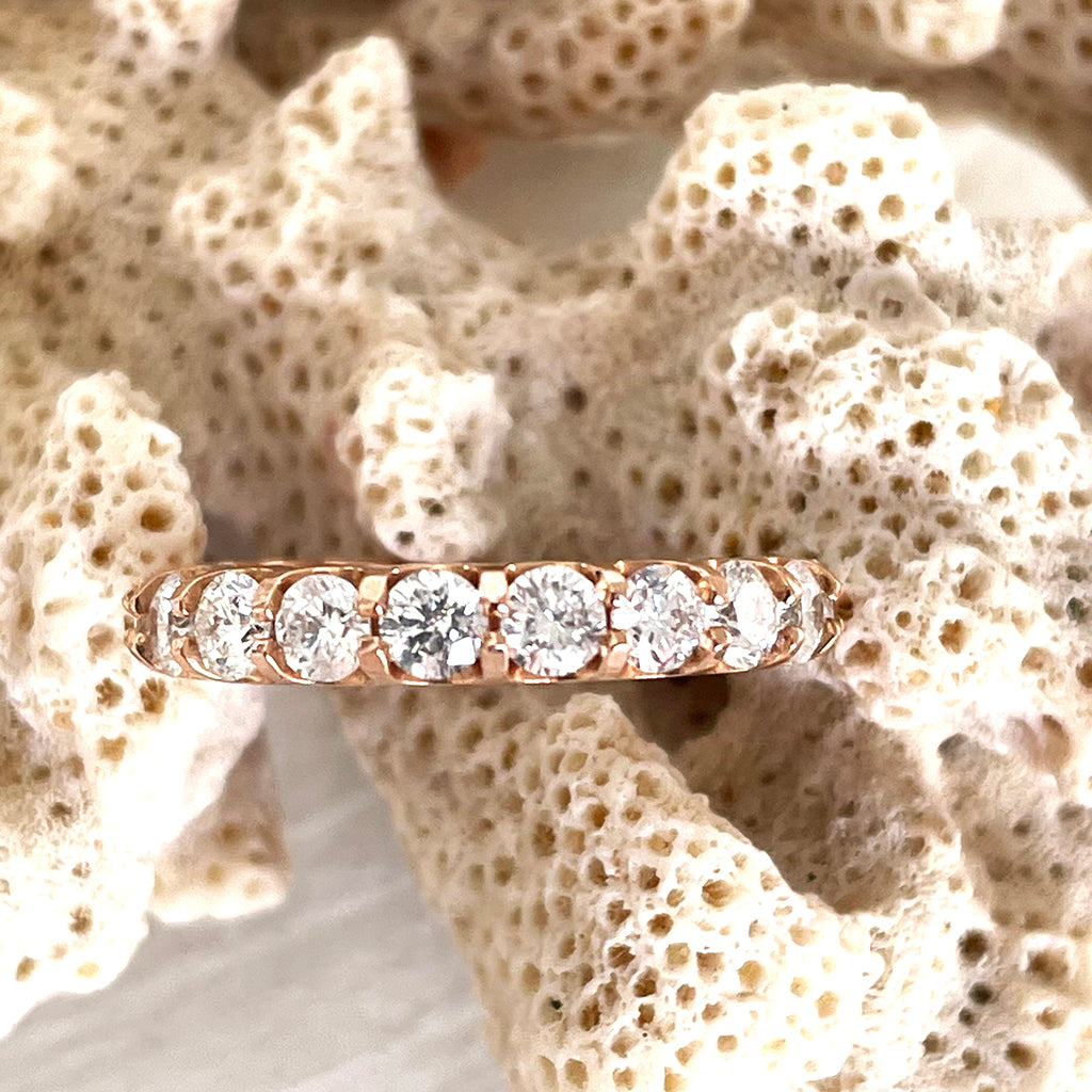 Rose Gold 15 Diamond 3/4 Eternity Band