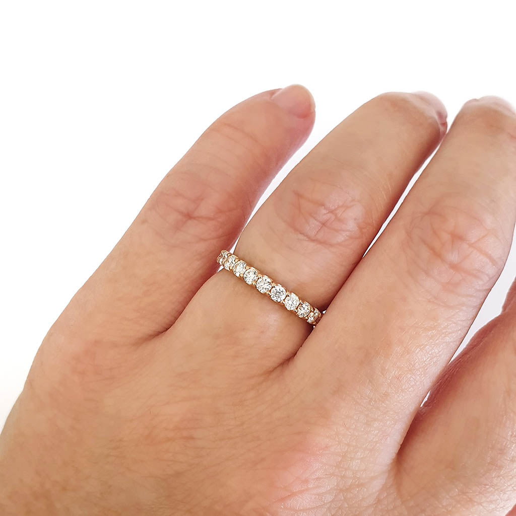 Rose gold diamond eternity band discount