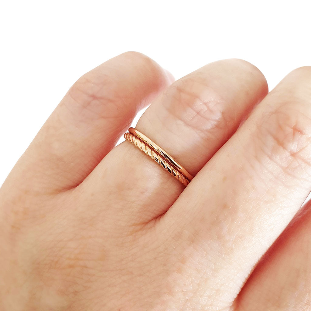 Slim Rose Gold Band Stacking Ring