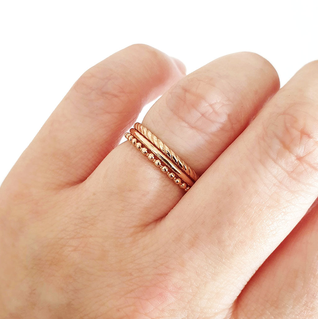 Rose Gold Rope Stacking Ring