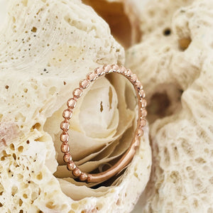 Rose Gold Beaded Stacking Ring