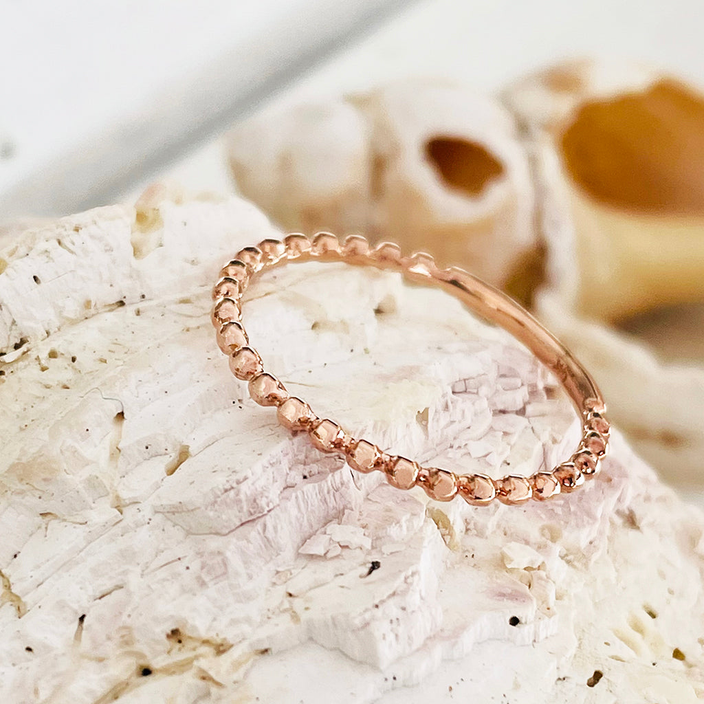 Rose Gold Beaded Stacking Ring