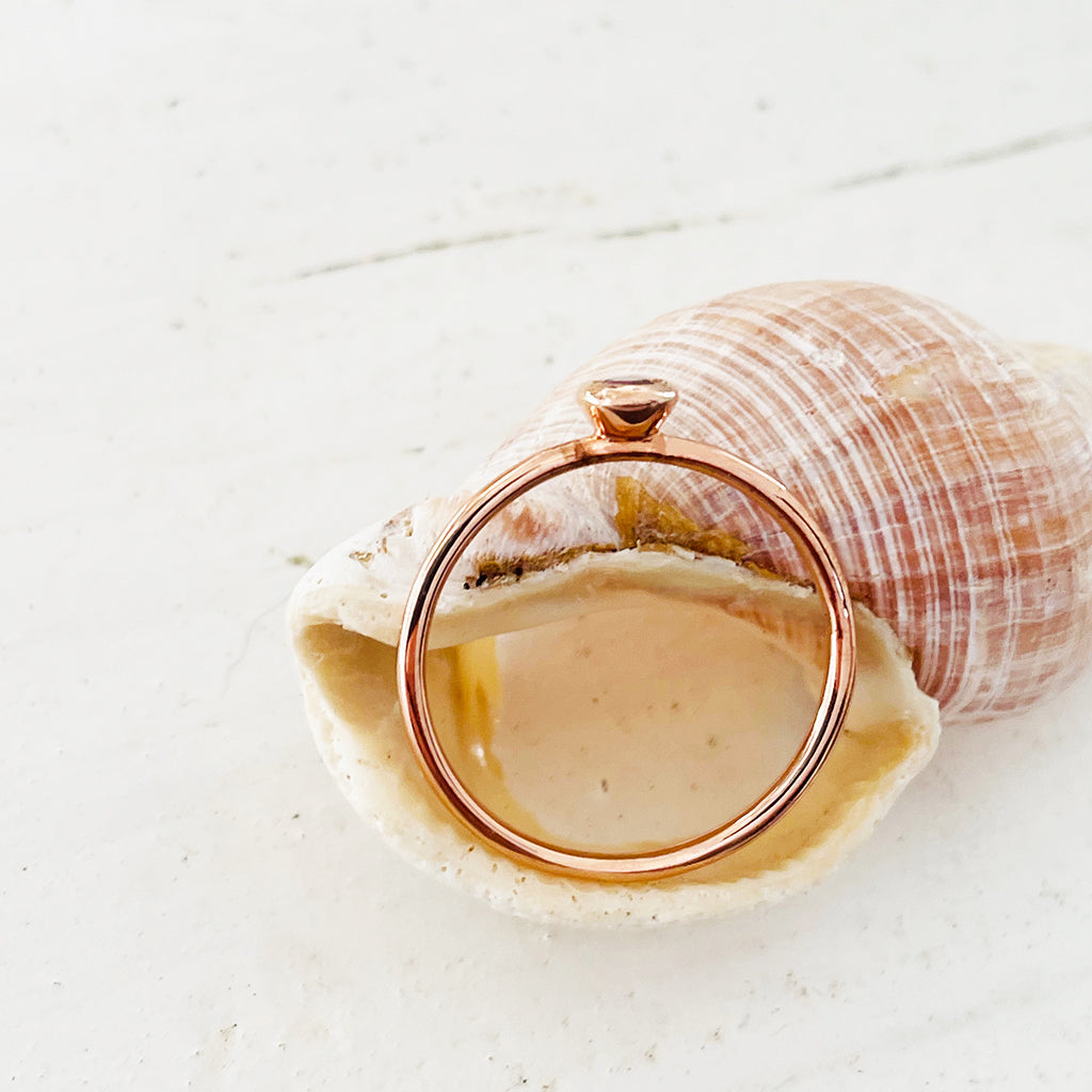 Rose Gold Bezel Set Morganite Stacking Ring