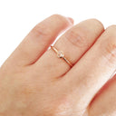 Rose Gold Bezel Set Morganite Stacking Ring
