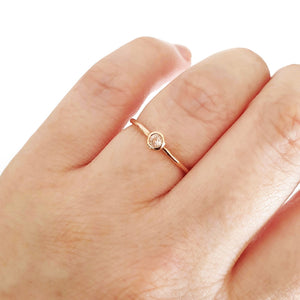 Rose Gold Bezel Set Morganite Stacking Ring
