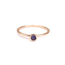 Rose Gold Bezel Set Tanzanite Stacking Ring