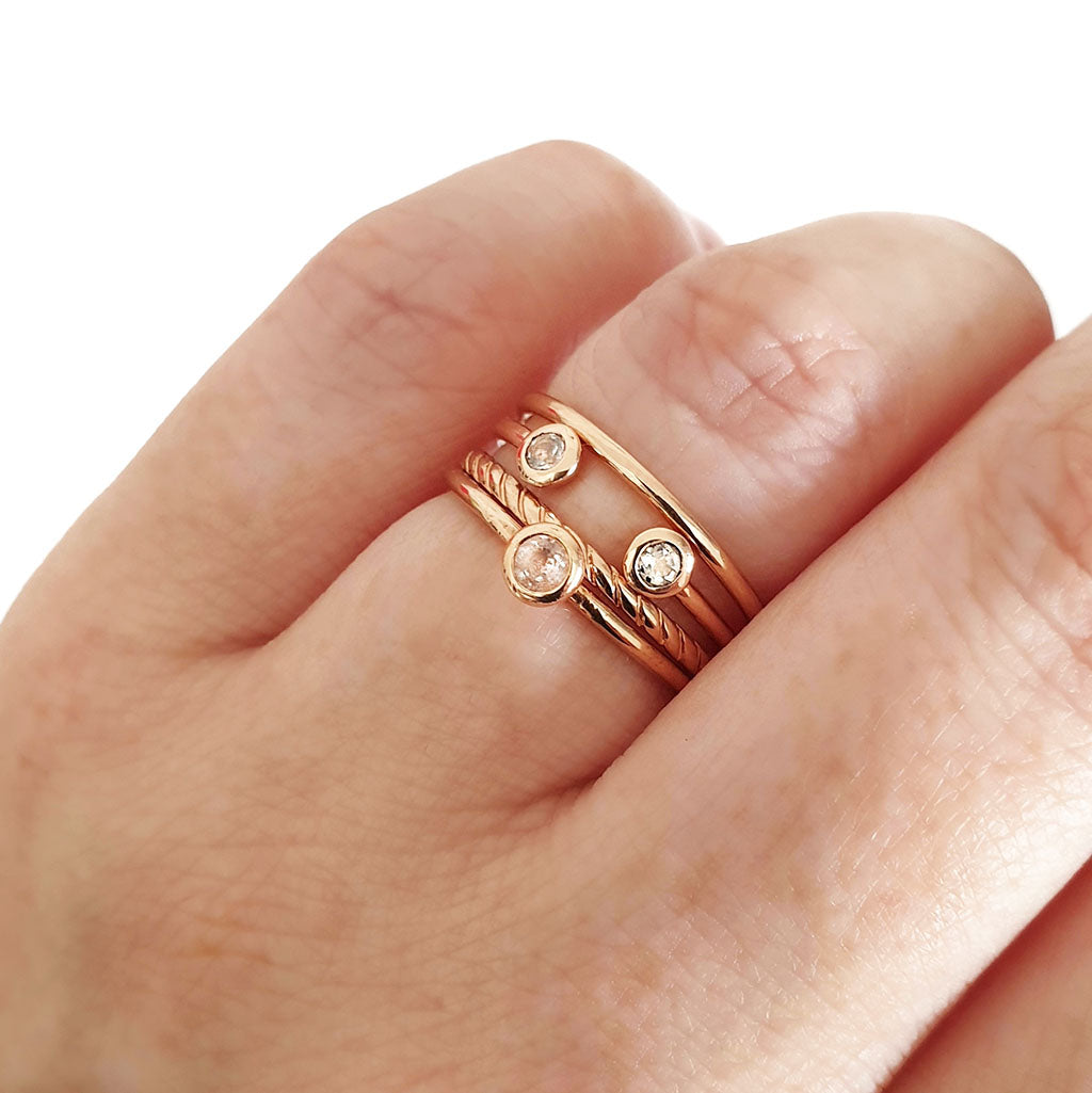 Rose Gold Rope Stacking Ring