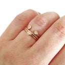 Rose Gold Open Double Bezel 2.5mm Morganite Stacking Ring