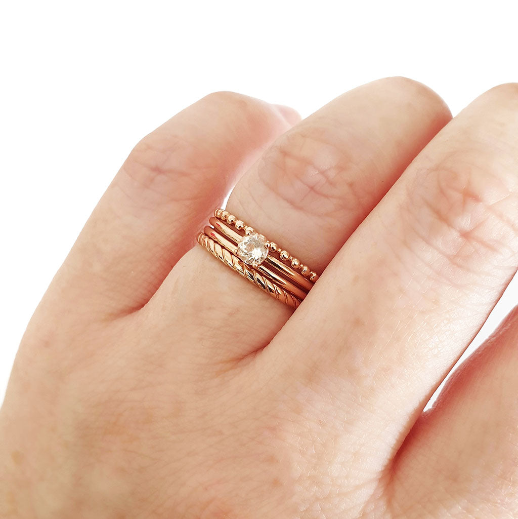 Slim Rose Gold Band Stacking Ring