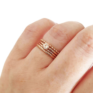 Rose Gold Beaded Stacking Ring