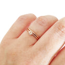 Rose Gold Raised Four Claw Morganite Stacking Ring