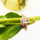 Rose Gold Emerald Cut Morganite and Diamond Wedding Set