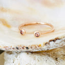 Rose Gold Open Double Bezel 2.5mm Morganite Stacking Ring