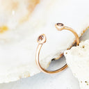 Rose Gold Open Double Bezel 2.5mm Morganite Stacking Ring