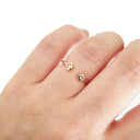 Rose Gold Open Double Bezel 2.5mm Morganite Stacking Ring