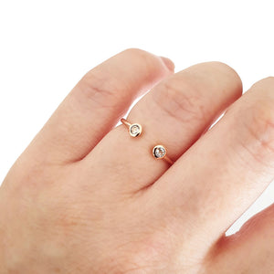 Rose Gold Open Double Bezel 2.5mm Morganite Stacking Ring
