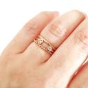 Rose Gold Open Double Bezel 2.5mm Morganite Stacking Ring