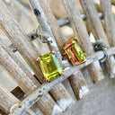 Rose Gold Peridot Octagonal Cut Stud Earrings