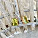 Rose Gold Peridot Octagonal Cut Stud Earrings