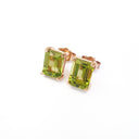  Rose Gold Peridot Octagonal Stud Earrings