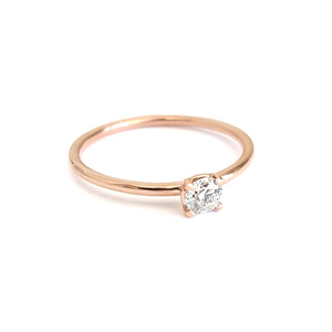 Rose Gold Raised Four Claw Diamond Stacking Ring