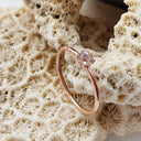 Rose Gold Raised Four Claw Morganite Stacking Ring