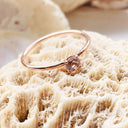 Rose Gold Raised Four Claw Morganite Stacking Ring