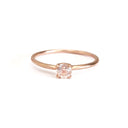 Rose Gold Raised Four Claw Morganite Stacking Ring