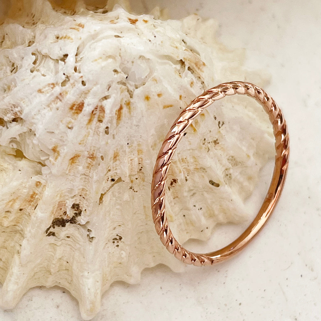 Rose Gold Rope Stacking Ring