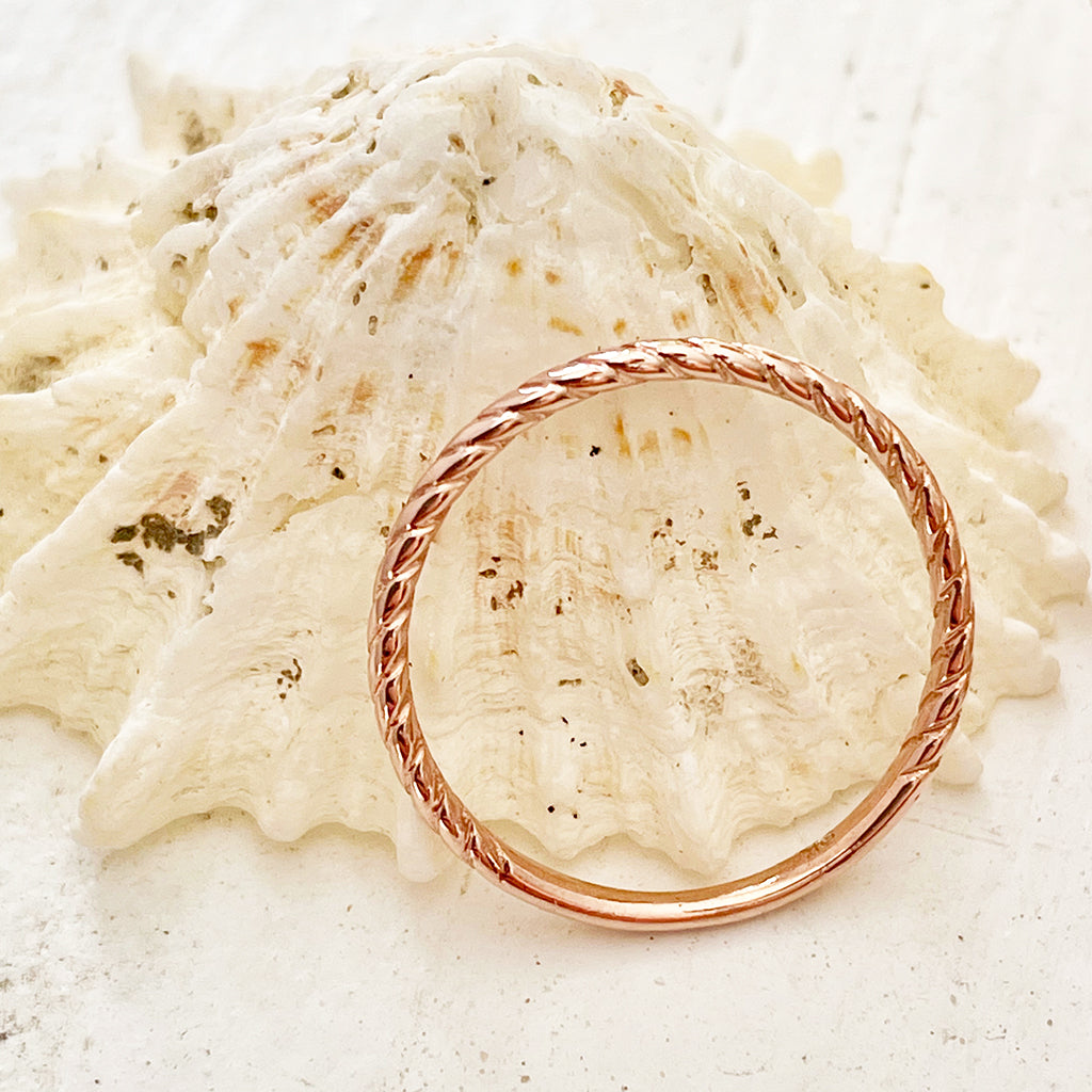 Rose Gold Rope Stacking Ring