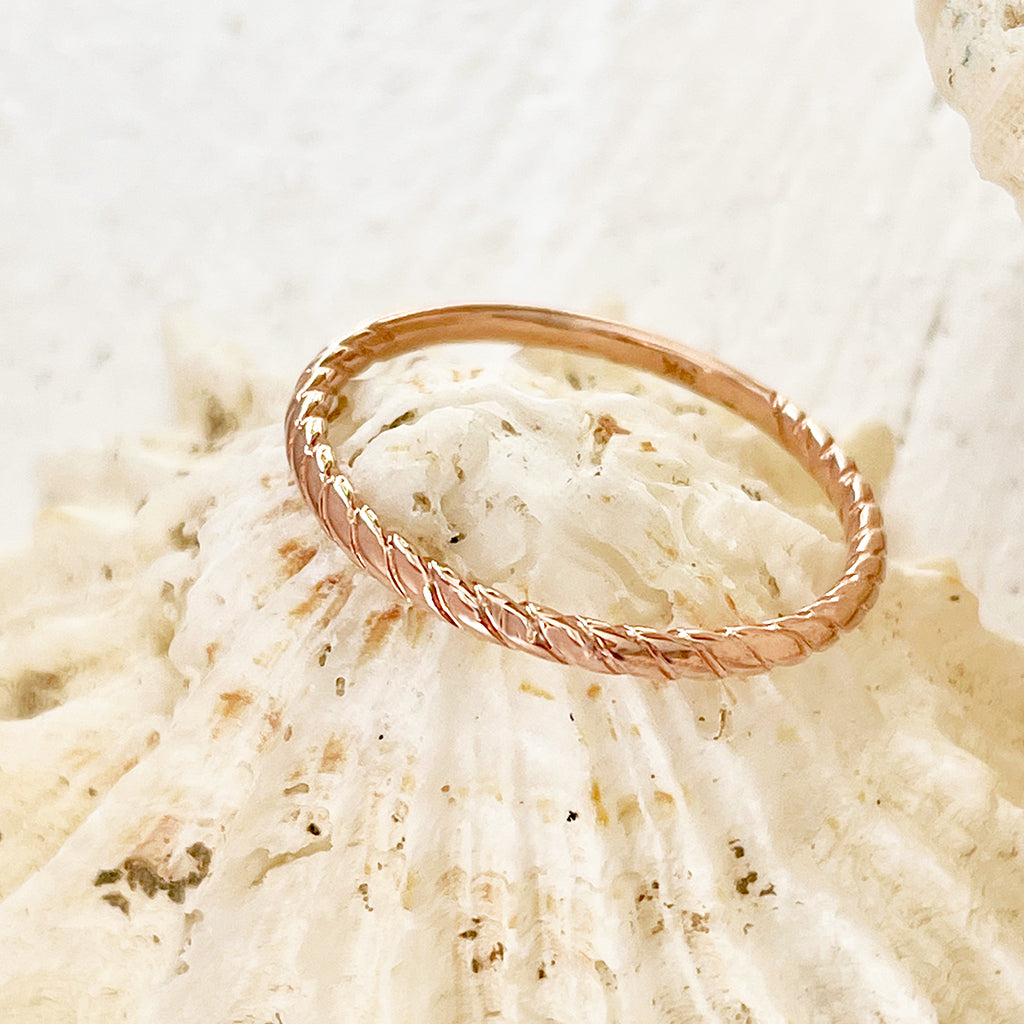 Rose Gold Rope Stacking Ring