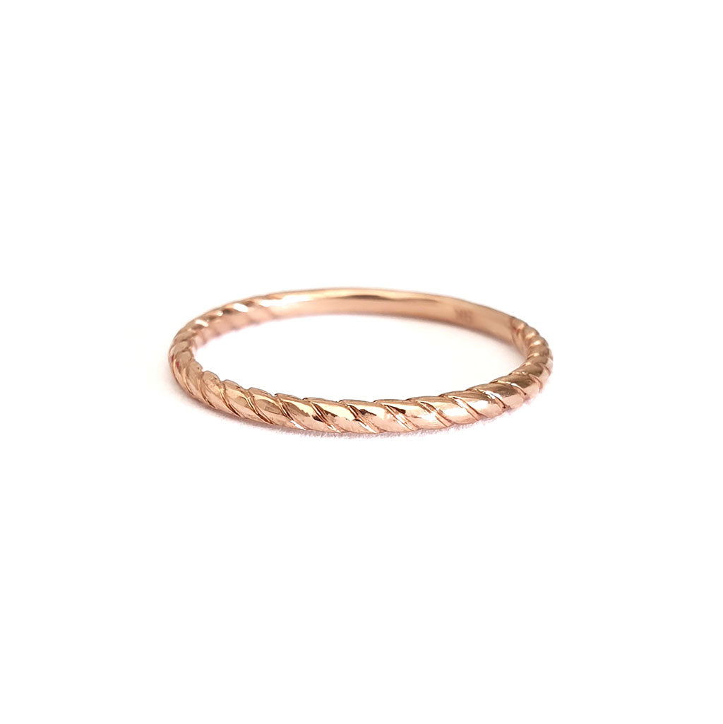 Rose Gold Rope Stacking Ring