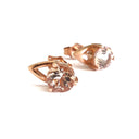 Rose Gold Round Cut Morganite Gold Droplet Studs