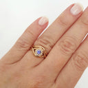 Rose Gold Tanzanite and Diamond Infinity Twist Wedding Set