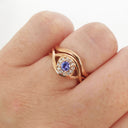 Rose Gold Tanzanite and Diamond Infinity Twist Wedding Set