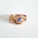 Rose Gold Tanzanite and Diamond Infinity Twist Wedding Set