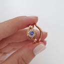 Rose Gold Tanzanite and Diamond Infinity Twist Wedding Set