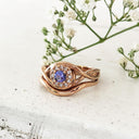 Rose Gold Tanzanite and Diamond Infinity Twist Wedding Set