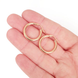 Rose Gold Tube 15mm Hoops