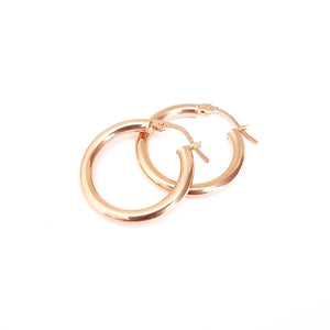 Rose Gold Tube 15mm Hoops