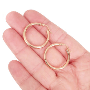 Rose Gold Tube 20mm Hoops