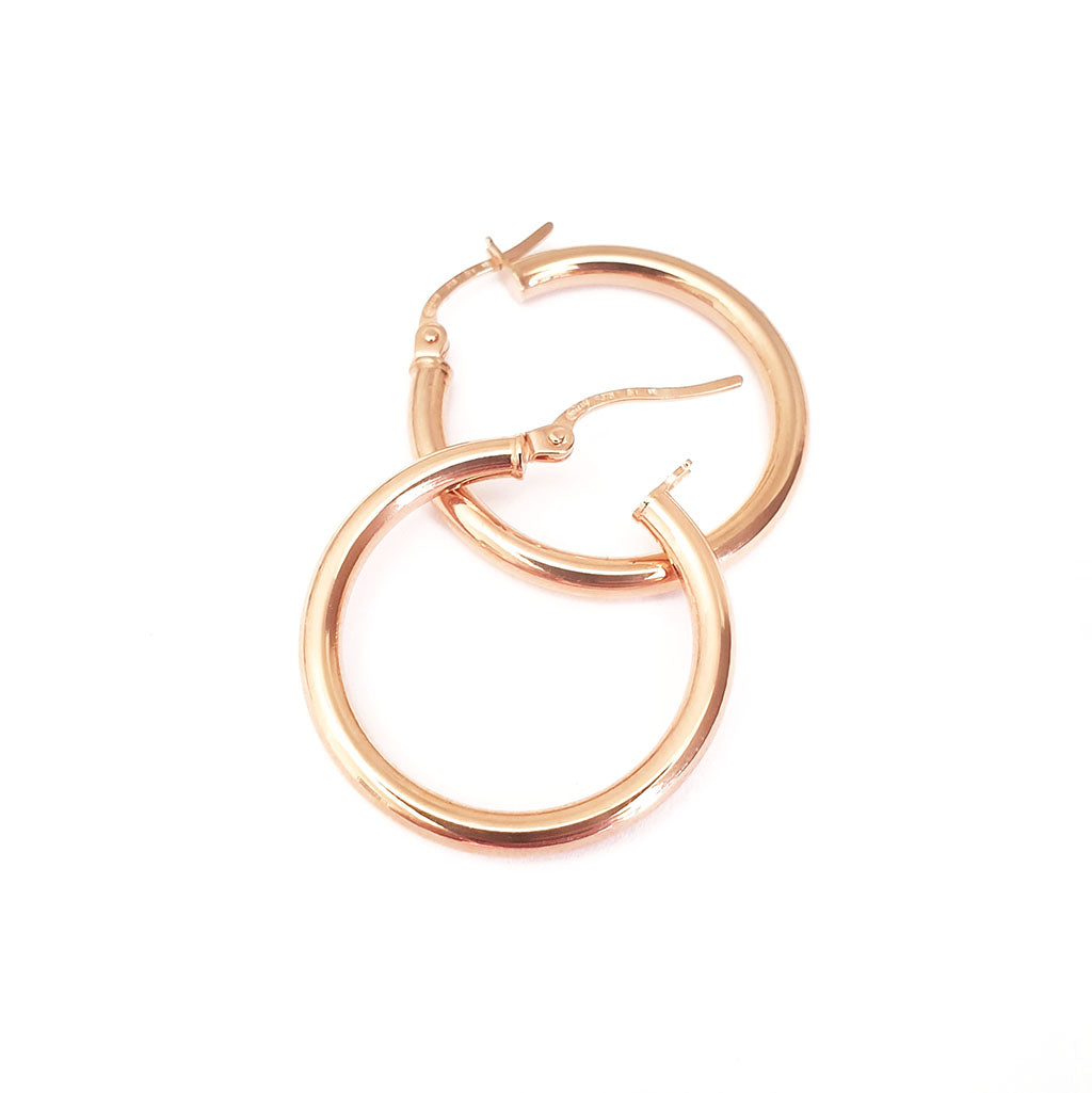 Rose Gold Tube 20mm Hoops