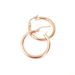 Rose Gold Tube 20mm Hoops