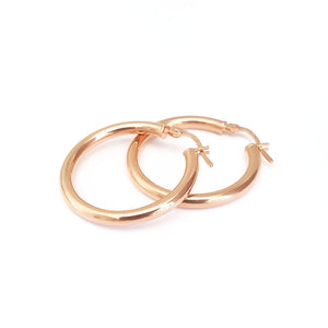 Rose Gold Tube 20mm Hoops