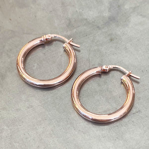 Rose Gold Tube 20mm Hoops