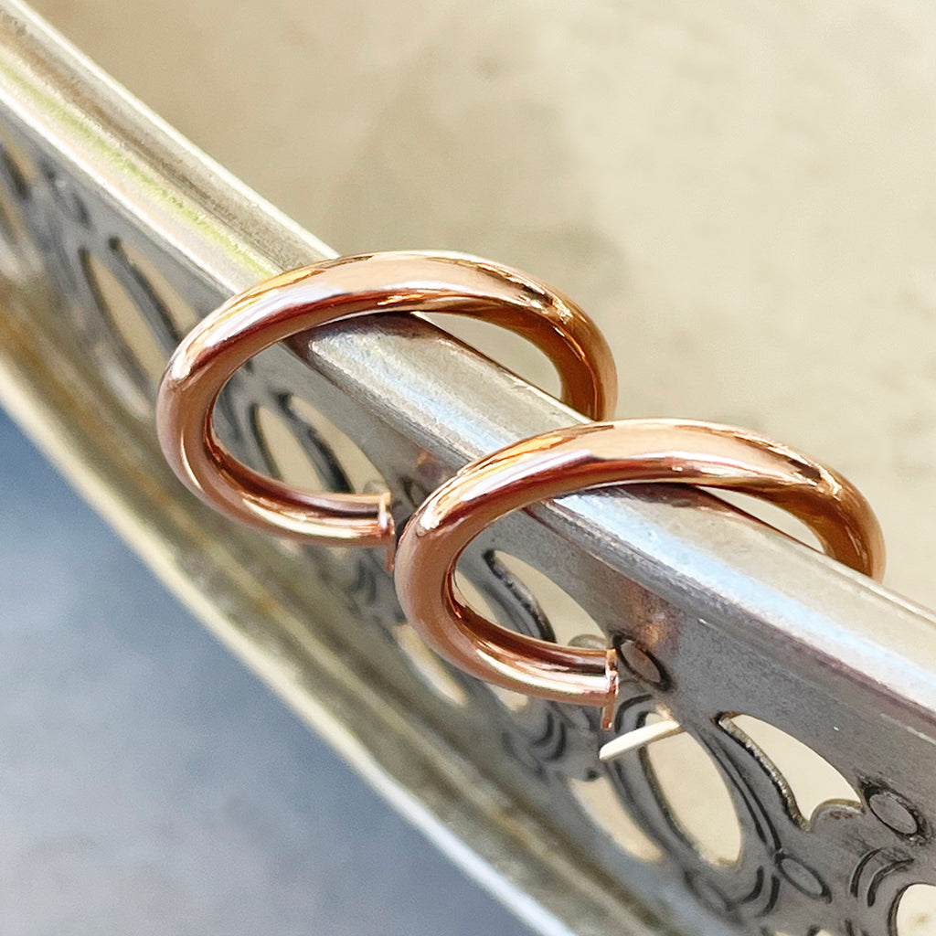 Rose Gold Tube 20mm Hoops